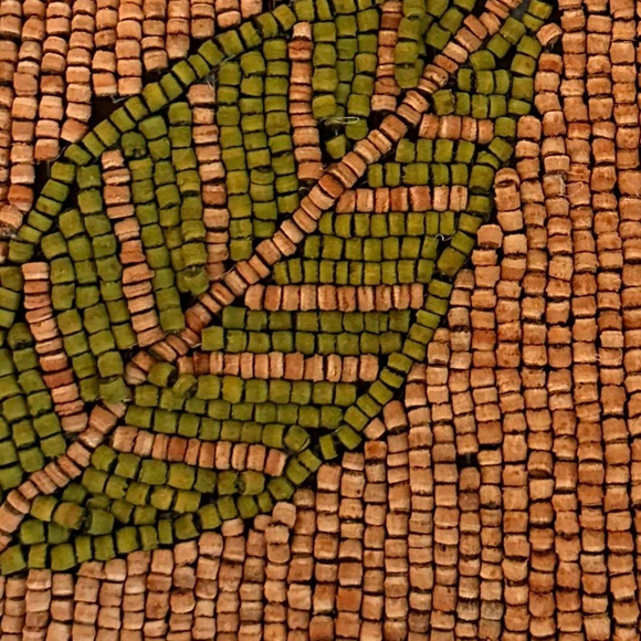 Coldwater Creek brown beaded handbag with rose design - Picture 4 of 6